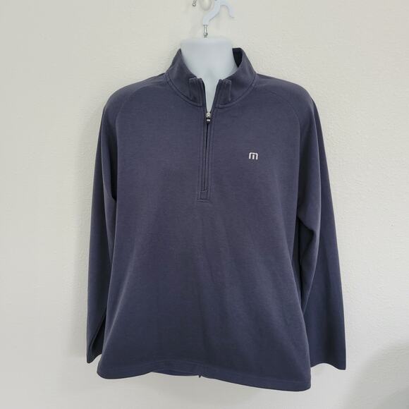 Travis Mathew Men's Blue 1/4 Zip Pullover Active Golf Jacket w/ Pockets Size L - Picture 1 of 7